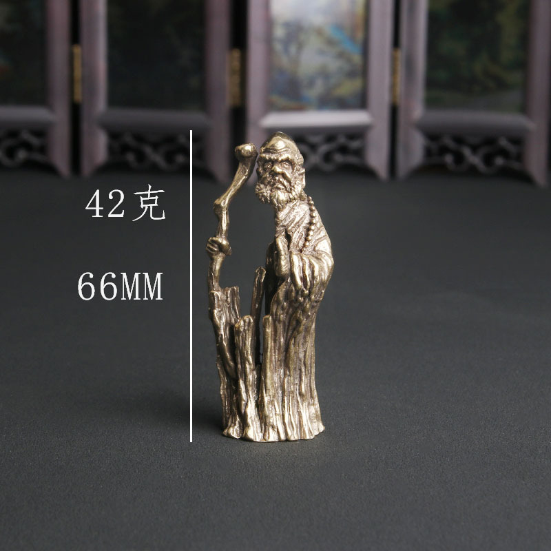 Vintage Collectible Ornaments - Estátua Vintage de Latão Mestre Zen