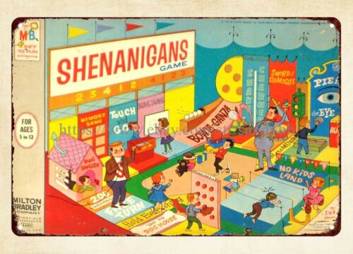 Vintage Collectible Board Games - Placa de Metal Vintage Colecionável Shenanigans