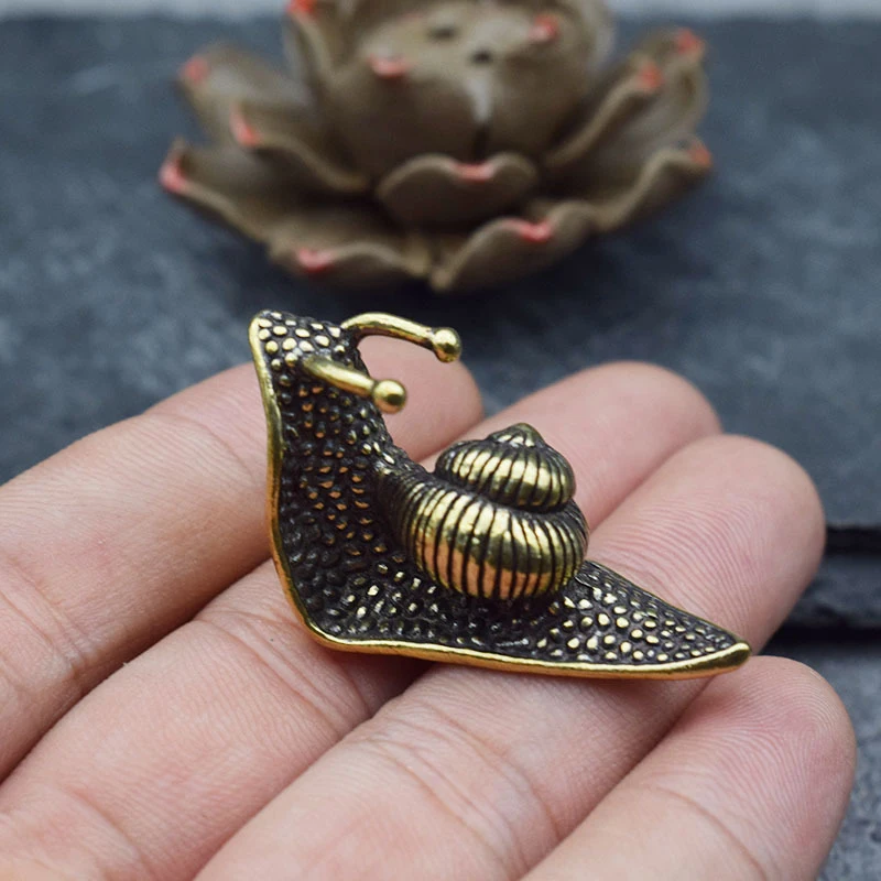 Vintage Collectible Ornaments - Ornamento de caracol de chá para