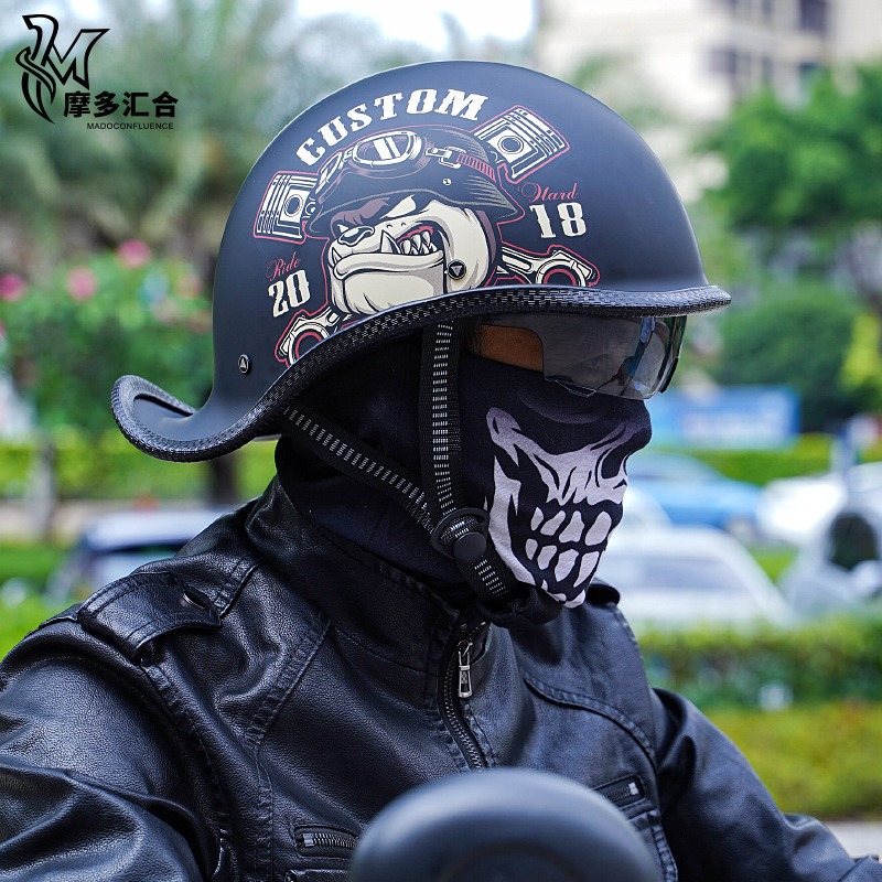 Capacetes retrô de motocicleta - Lens Cap Vintage avaliação e preço