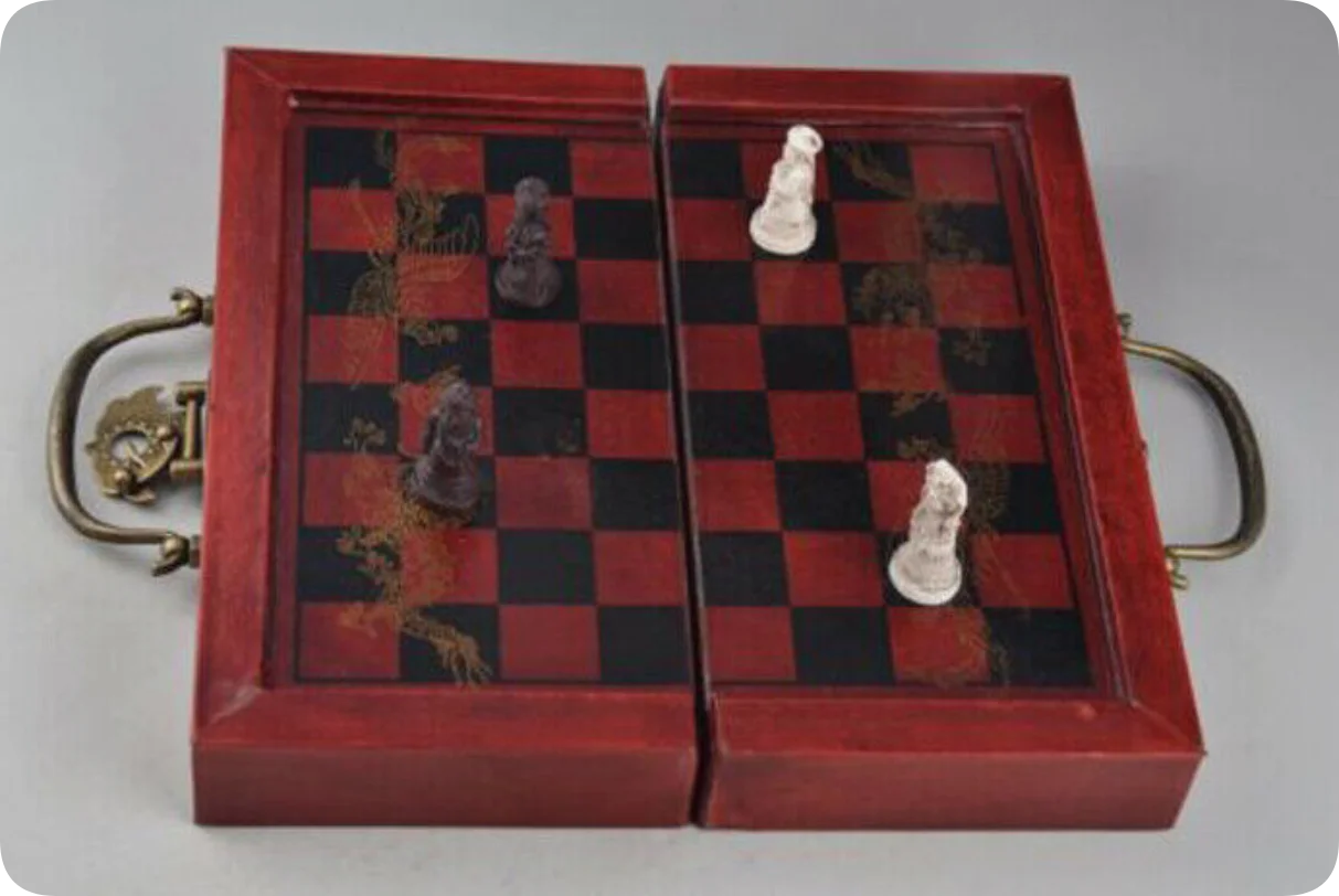 Conjunto de xadrez vintage dob - Vintage Collectible Board Games avaliação e preço