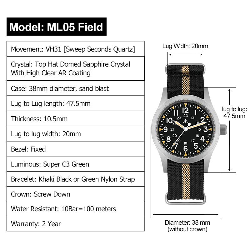 Militado ml05 relógio vintage  - Vintage Watch Crystal avaliação e preço